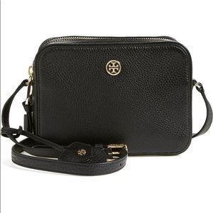 Tory Burch Robinson Double Zip Crossbody Bag Black